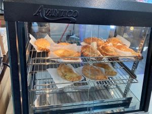 Heated empanadas  at Ada's Technical Books and Cafe in Seattle