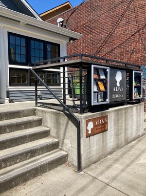 Entrance steps at Ada's Technical Books and Cafe in Seattle
