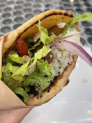 Vegan gyro protagonist —so good!  at Ada's Technical Books and Cafe in Seattle