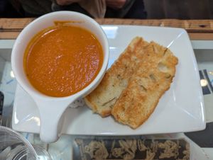Tomato soup at Ada's Technical Books and Cafe in Seattle