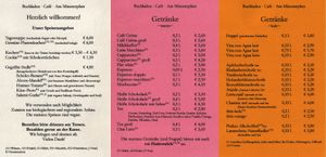 Menu from January 2025 at Buchladen und Café am Münsterplatz in Bramsche