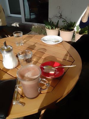 Beste heiße vegane Schokolade ever!!!! at Buchladen und Café am Münsterplatz in Bramsche