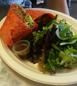 Asian taco w/ flour tortilla. at Simply Pure in Las Vegas