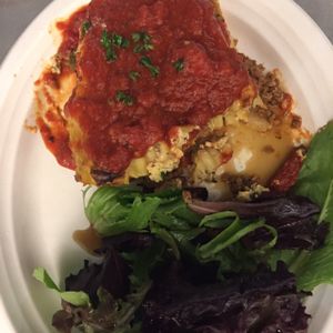 lasagna (very good) at Simply Pure in Las Vegas