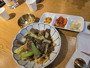Vegetarian beef bulgogi at Myeongdong Joomak - 명동주막 in Seoul