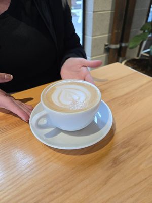 Almond milk lavender latte at Southside Century in Napa