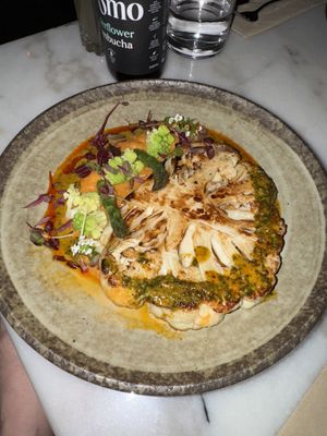 Cauliflower Steak dish   at Kin Restaurant in London