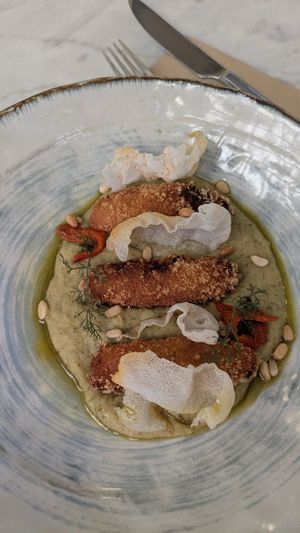 Broad beans croquettes at Kin Restaurant in London