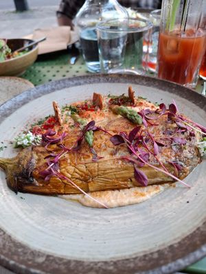 Miso-glazed Aubergine at Kin Restaurant in London