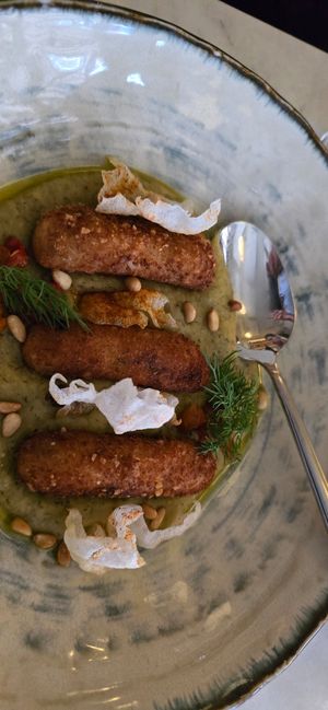 Broadbean croquettes at Kin Restaurant in London