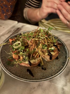 Mushroom skewer   at Kin Restaurant in London