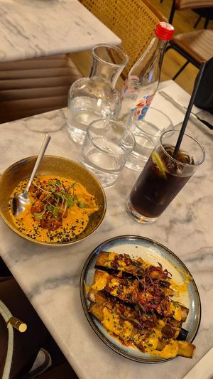 Aubergine & Tofu with cashew at Kin Restaurant in London