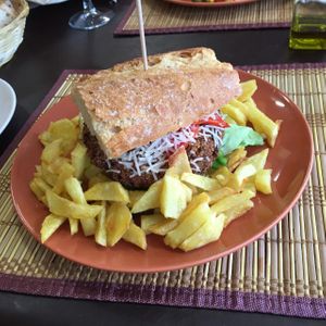 Vegan Burger at Bar Trasmiera in Santander