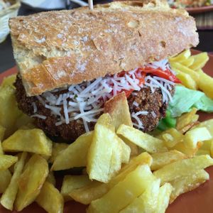 Vegan Burger at Bar Trasmiera in Santander
