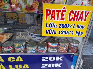 Vegan products for sell at Bánh Mì Chay Vĩnh Vien in Ho Chi Minh City