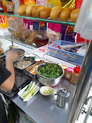 Ingredients. Only mayonnaise is NOT vegan at Bánh Mì Chay Vĩnh Vien in Ho Chi Minh City