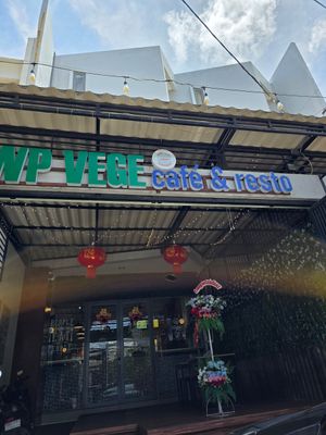 Outside at World Peace Vegetarian in Jakarta