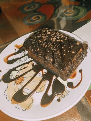 Vegan brownie- more like a cake at Community Cafe in St Petersburg