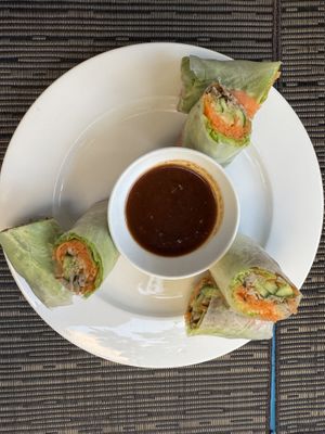 Vegan spring rolls  at Crystal Restaurant in Hoi An