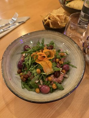 Salad with hummus   at Aries in Colmar