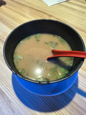 Vegan miso soupp  at Sora & Oak in Sandusky