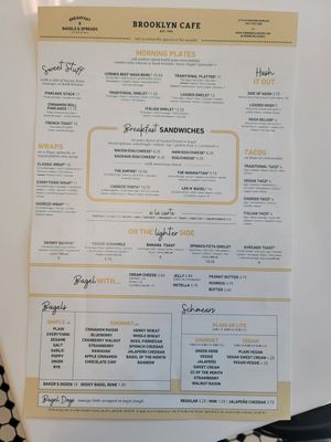 Menu page 2 at Brooklyn Cafe in The Woodlands