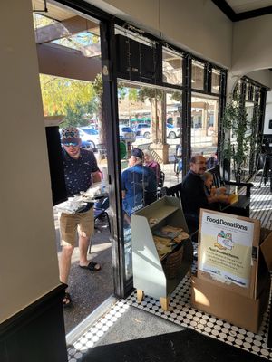 Indoor and outdoor seating at Brooklyn Cafe in The Woodlands