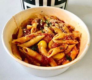 Penne arrabbiata  at Vegante in Dubai