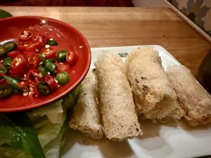 Net spring rolls   at Basil Leaf Pho in Fitzroy