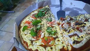 Pizza at LAR vegan in Sao Paulo