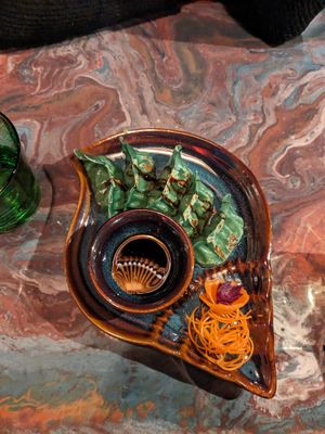 Vegan gyoza at Rễ Restaurant Brno in Brno