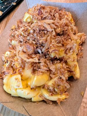 Mac & cheese at REDWHITE BONELESS RAMEN Downtown Los Angeles in Los Angeles