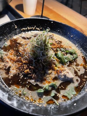 The sesame yuzu ramen  at REDWHITE BONELESS RAMEN Downtown Los Angeles in Los Angeles