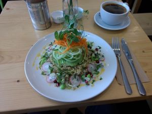 Quinoa with avocado and other vegetable stuff at Wildebeest in Falmouth