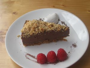 Chocolate espresso tart at Wildebeest in Falmouth