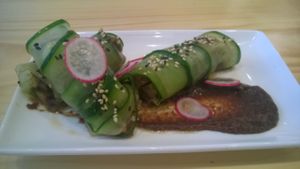 Seitan summer rolls & hoisin dip at Wildebeest in Falmouth