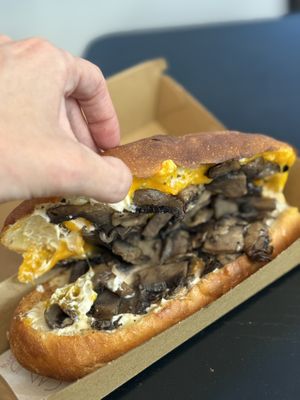 Mushroom Philly roll (vegan)   at Candied Bakery in Spotswood