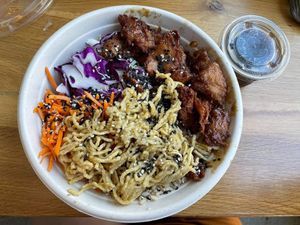 Asian bowl (I forget) at Higher Taste Plant Based in Long Beach