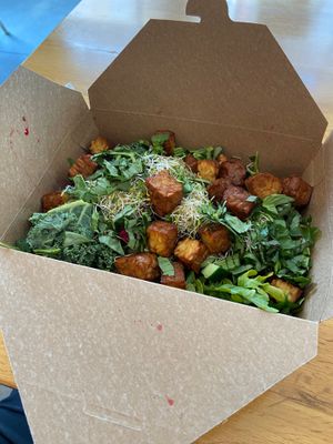 Hemp Tempeh Salad at Higher Taste Plant Based in Long Beach