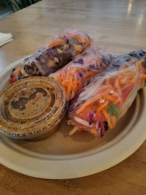 Spring Rolls at Higher Taste Plant Based in Long Beach