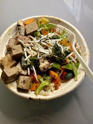 Thai temple bowl with tofu   at Higher Taste Plant Based in Long Beach