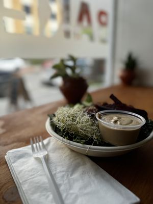 Second day in a row eating here.  It’s delicious !  at Higher Taste Plant Based in Long Beach