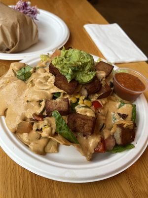 Gringo nachos,  but nachos none the less   at Higher Taste Plant Based in Long Beach