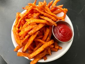 Sweet potato fries.  at Higher Taste Plant Based in Long Beach