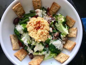 Mediterranean Salad at Higher Taste Plant Based in Long Beach