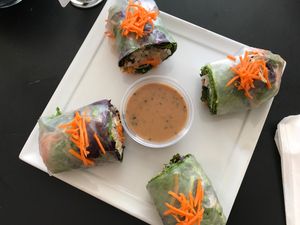 Fresh spring rolls.  at Higher Taste Plant Based in Long Beach