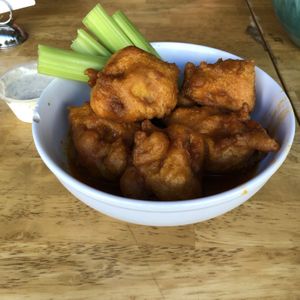 Cauliflower Buffalo Wings at Higher Taste Plant Based in Long Beach
