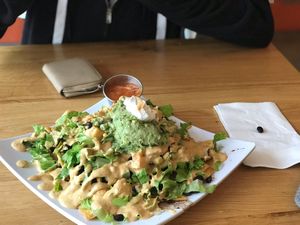 Fiesta Nachos ! at Higher Taste Plant Based in Long Beach