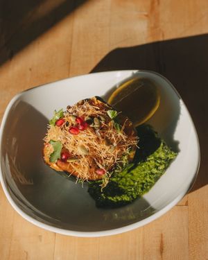 Kabocha Wedge — kataifi, zhoug (winter 2025 menu) at Corridor in Indianapolis