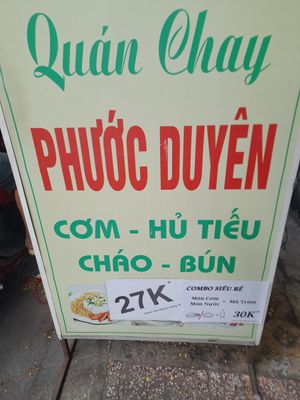 Sign outside at Phuoc Duyen Vegan in Ho Chi Minh City
